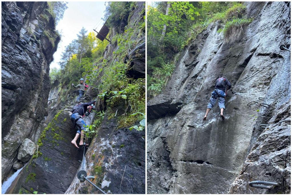 Aufstieg in den Kesselfall Klettersteig (B/C)