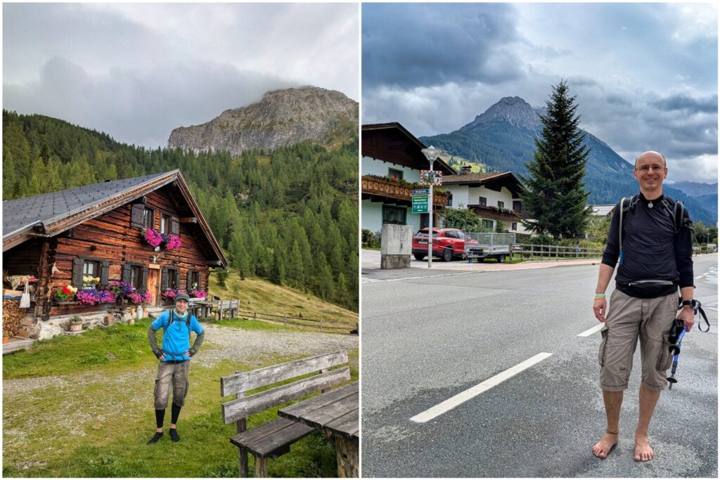 Durchnässt an der Steinkaralm, zum Mittag wieder unten